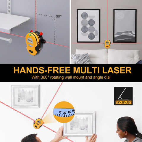 PREXISO wall mount base holds the laser level for hands-free marking