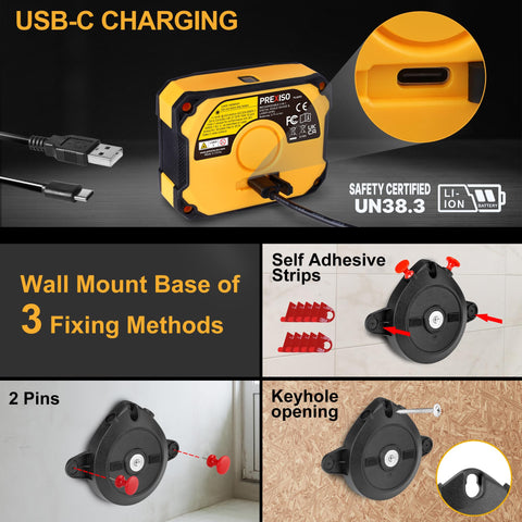 PREXISO wall mount base setup enabling hands-free marking during installation.