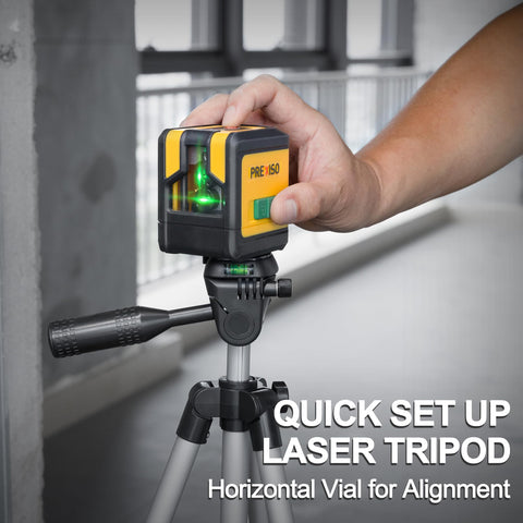 PREXISO green line visibility up to 100 ft for wide-area projects.
