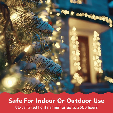 PREXTEX clear bulbs close-up delivering bright, even light for trees and patios