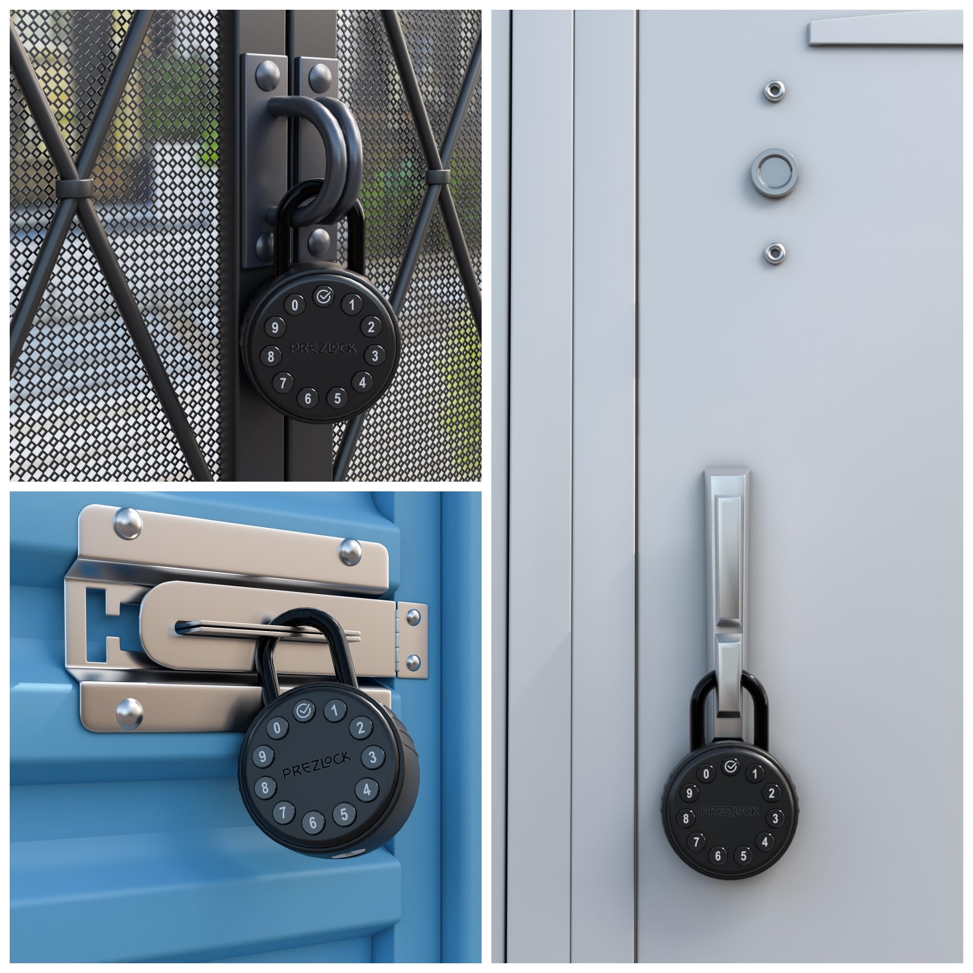 Prezlock electronic padlock long-life battery offers months between charges