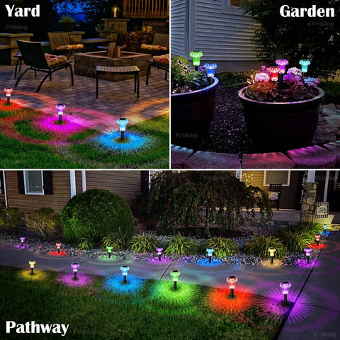 Priddop solar panel powered lights charge by day for bright nights
