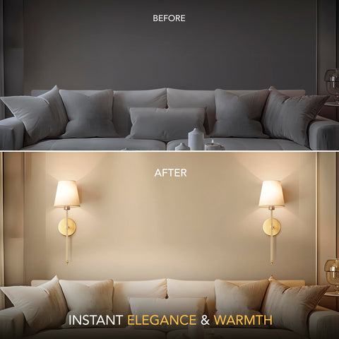 PRIDOLA pack of 2 gold finish wall sconces suits versatile walls