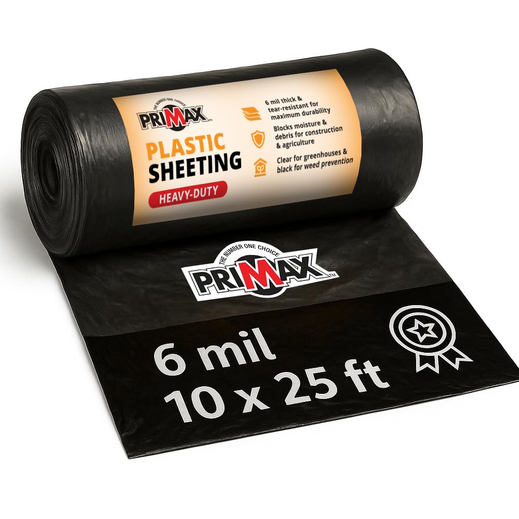 PRIMAX 6 mil plastic sheeting protects ground surfaces and work areas