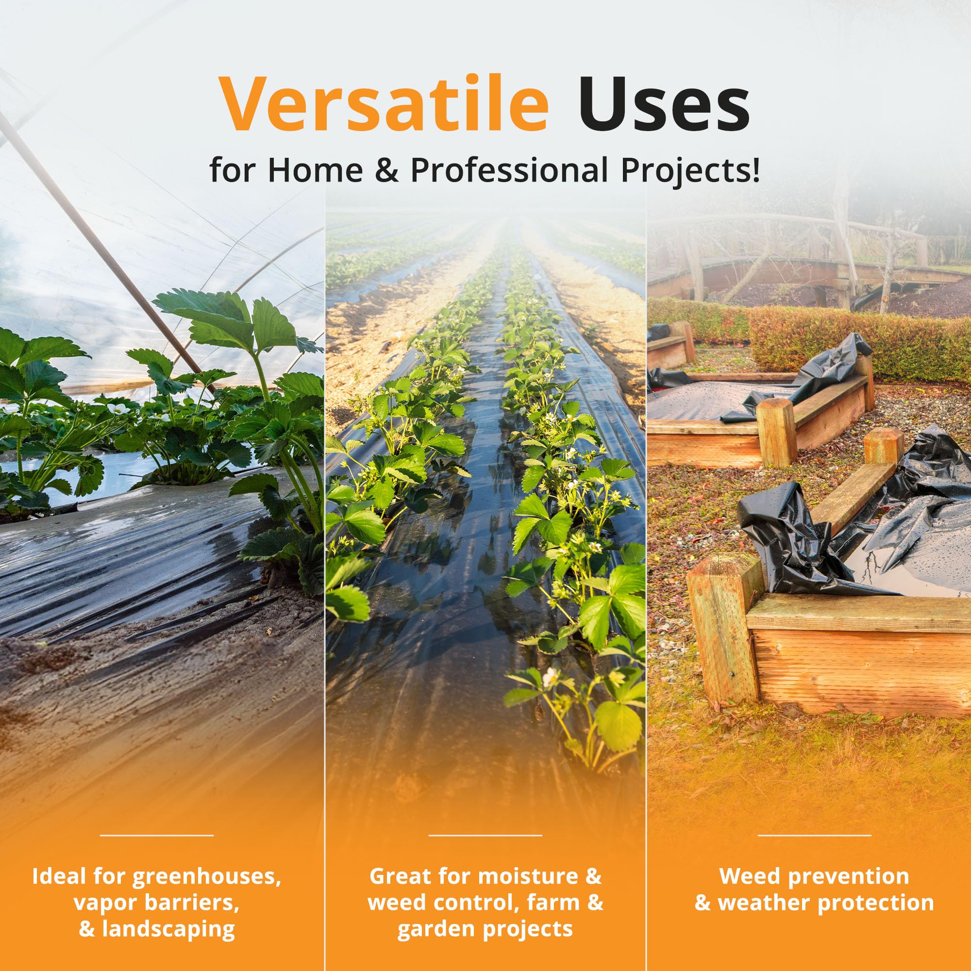 PRIMAX 6 mil plastic sheeting covering large areas efficiently