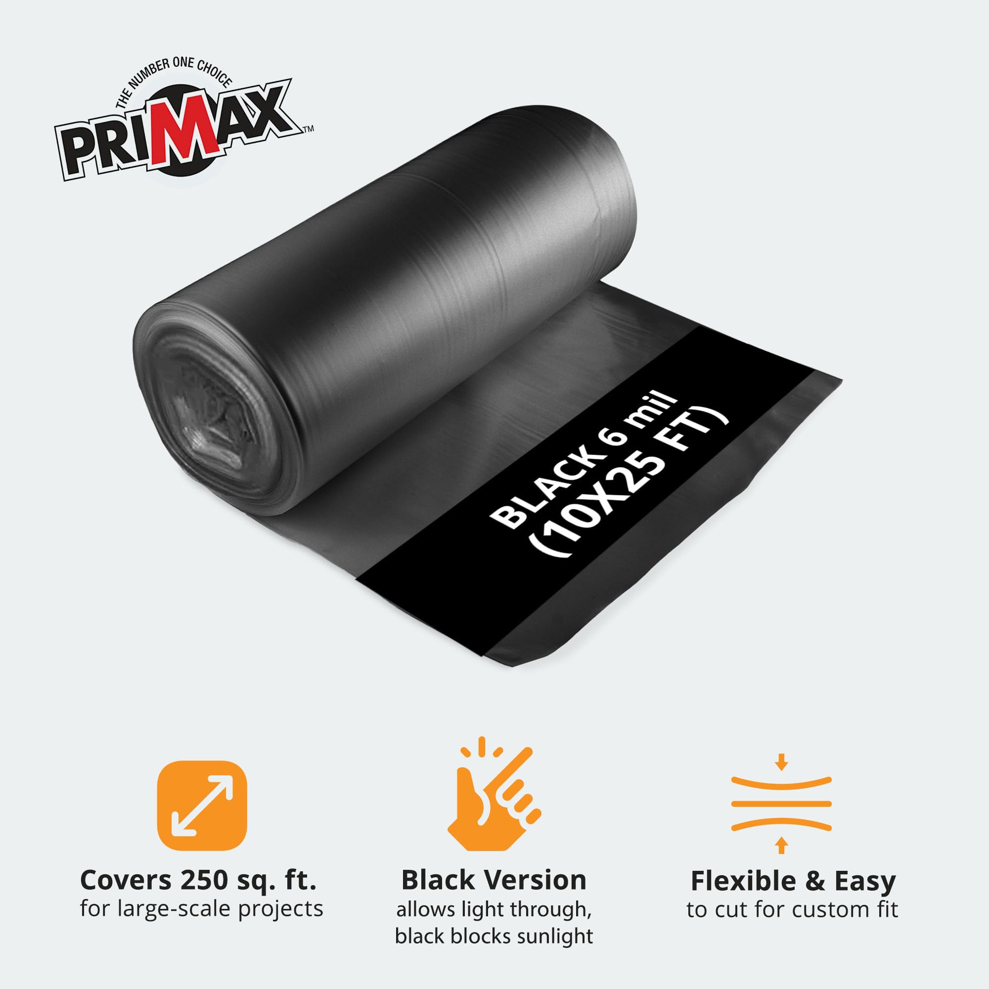 PRIMAX 6 mil plastic sheeting with UV resistance for outdoor use