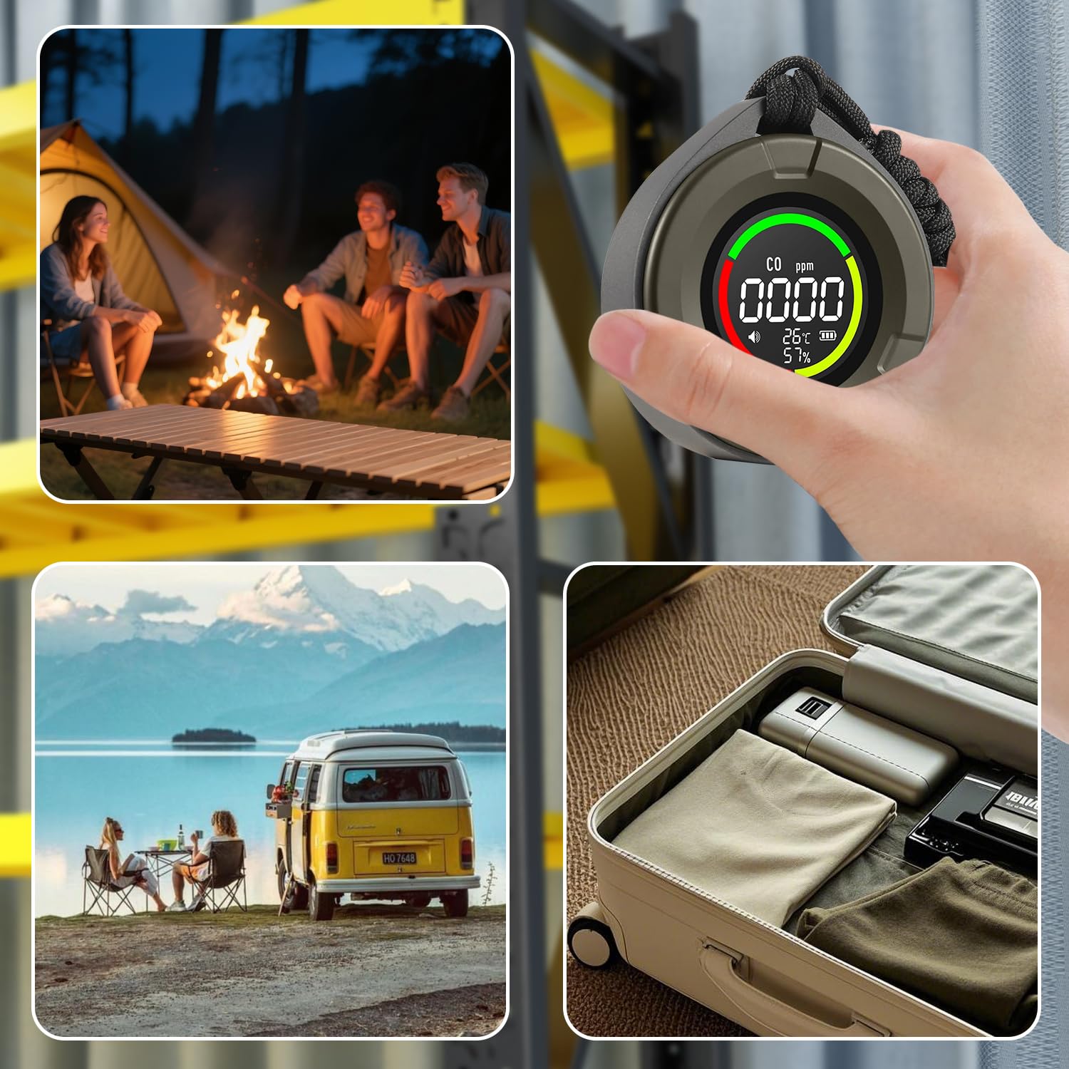 PRIMBARBER magnetic back enables secure attachment to metal surfaces during travel.