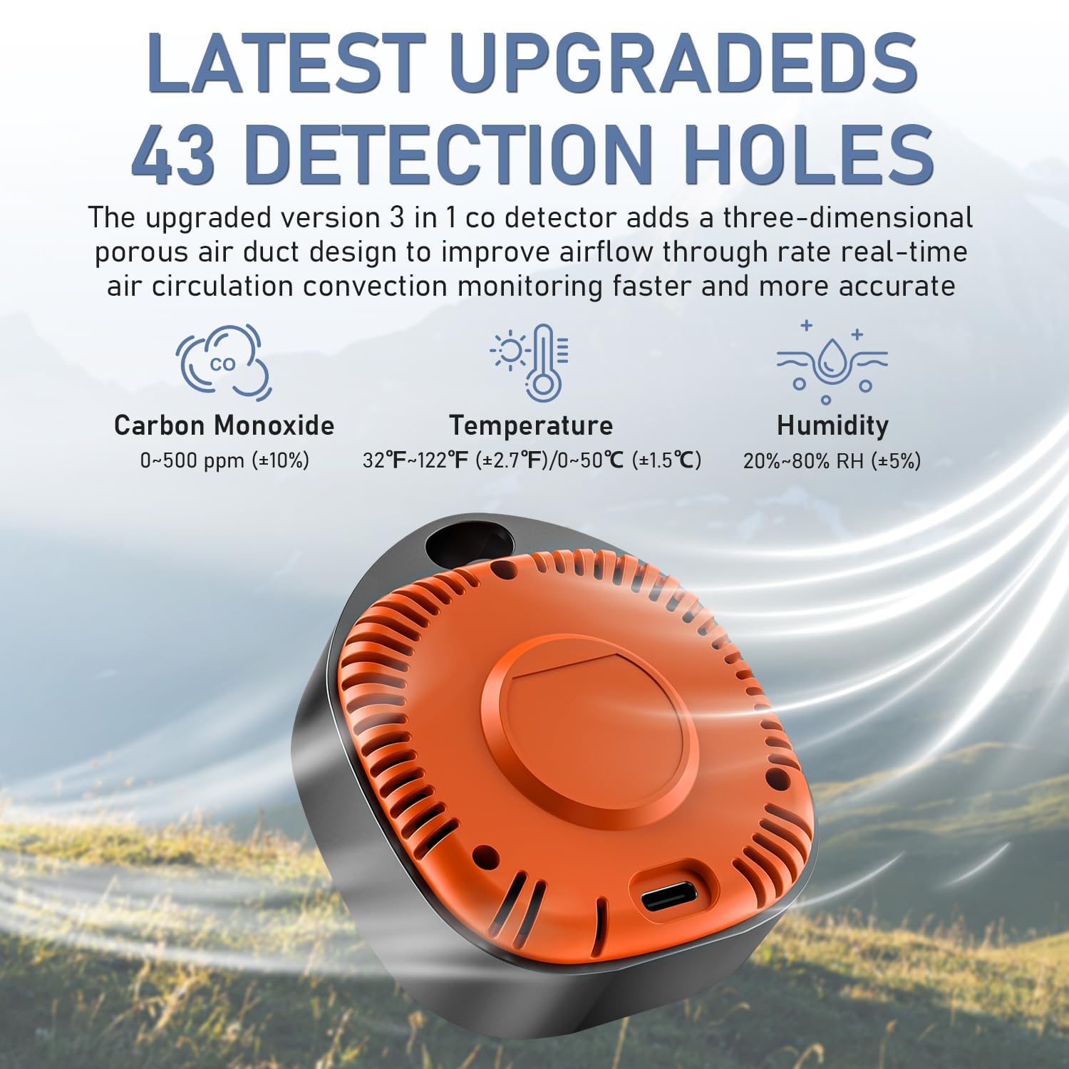 PRIMBARBAR CO detector display shows temperature and humidity for on-the-go awareness