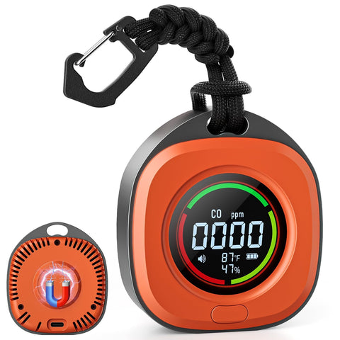 PRIMBARBAR portable CO detector front view with clear display for real-time air safety