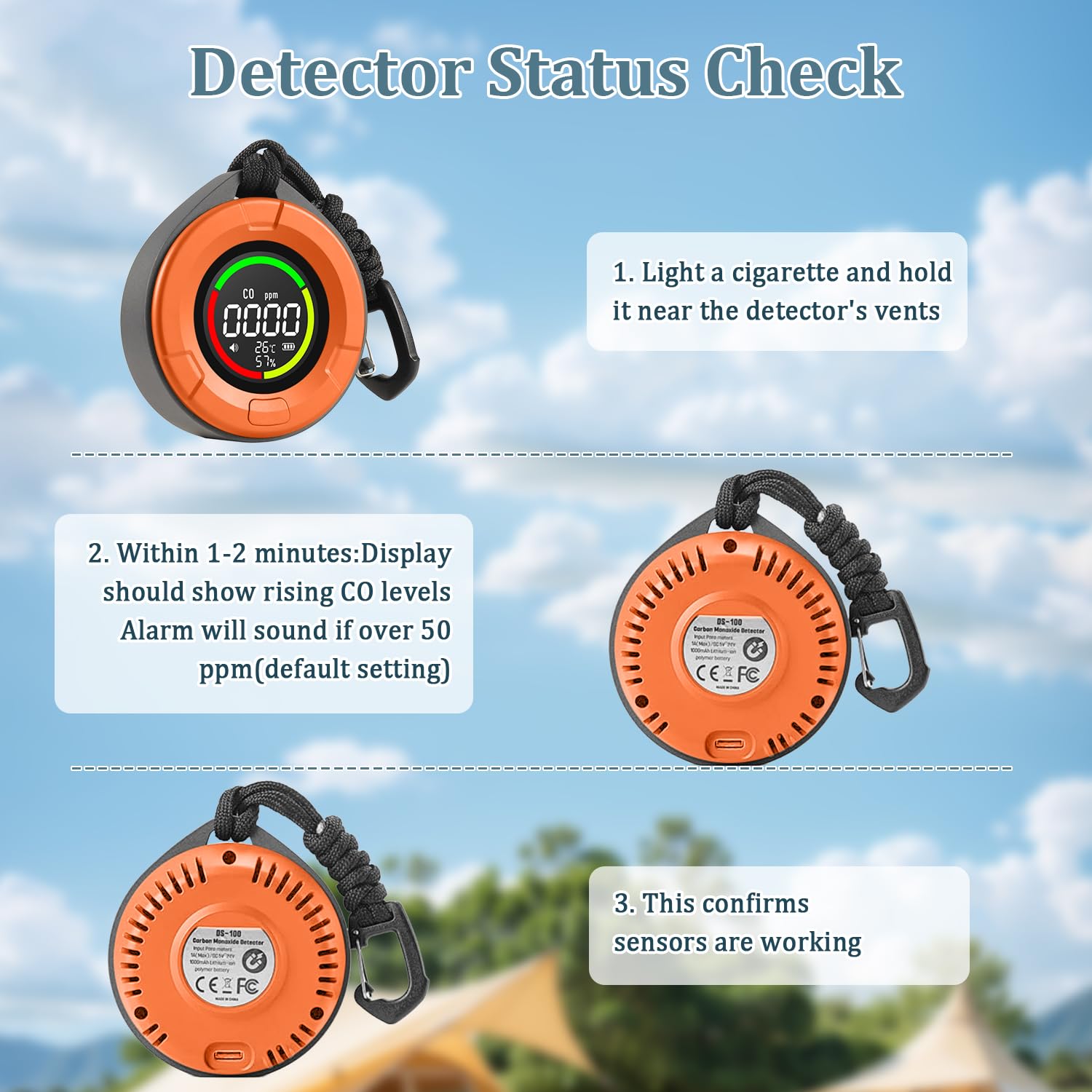 PRIMBARBAR lanyard enables secure travel attachment for tents or dashboards.