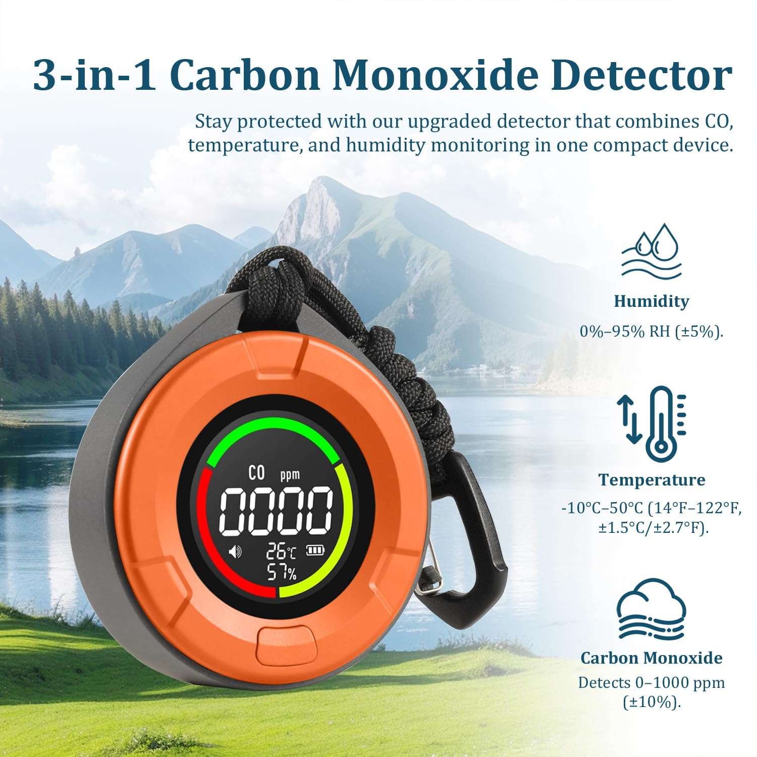 PRIMBARBAR 3-in-1 sensor display shows precise CO levels for quick decisions.
