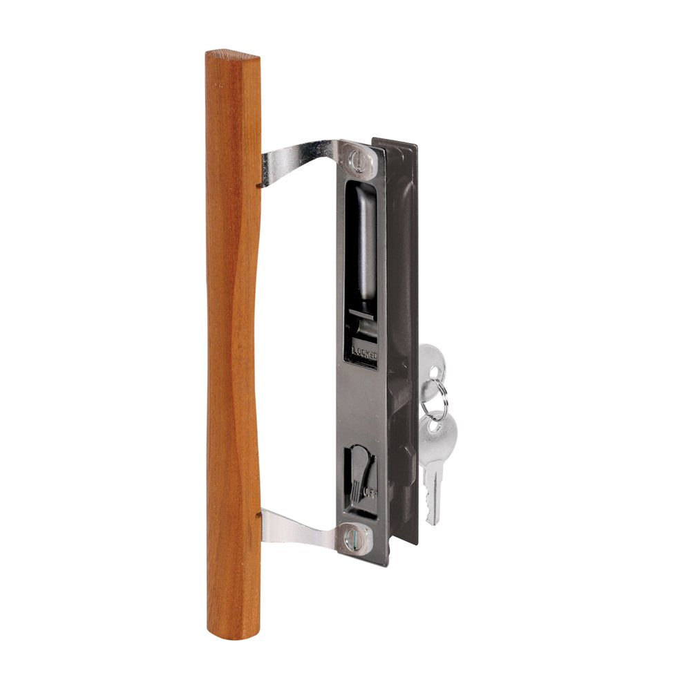 Prime-Line C1032 exterior keyed pull in black finish enhances security and style.