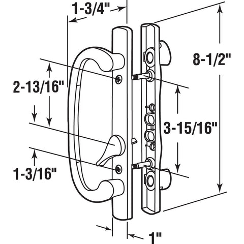 Prime-Line C-1280 outside white diecast handle with thumb lever for easy access