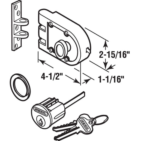 Segal SE 15326 bronze deadlock installation hardware for wood and metal doors.