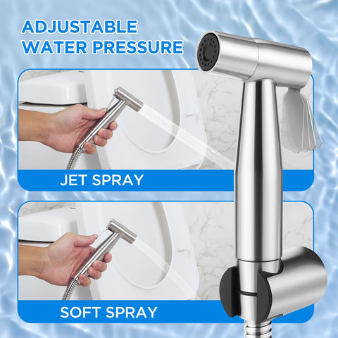 Prime Years adjustable pressure control for gentle to powerful spray.