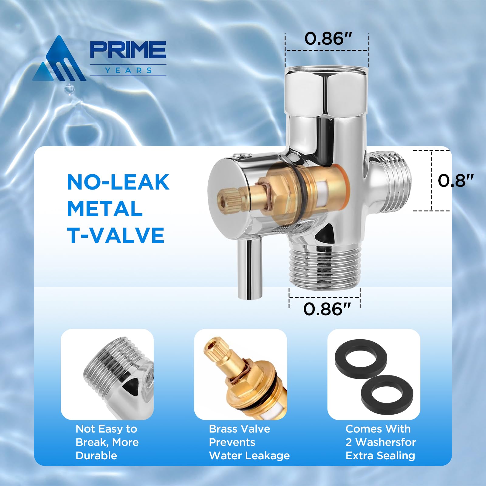Prime Years stainless steel bidet spray body underscores durability.