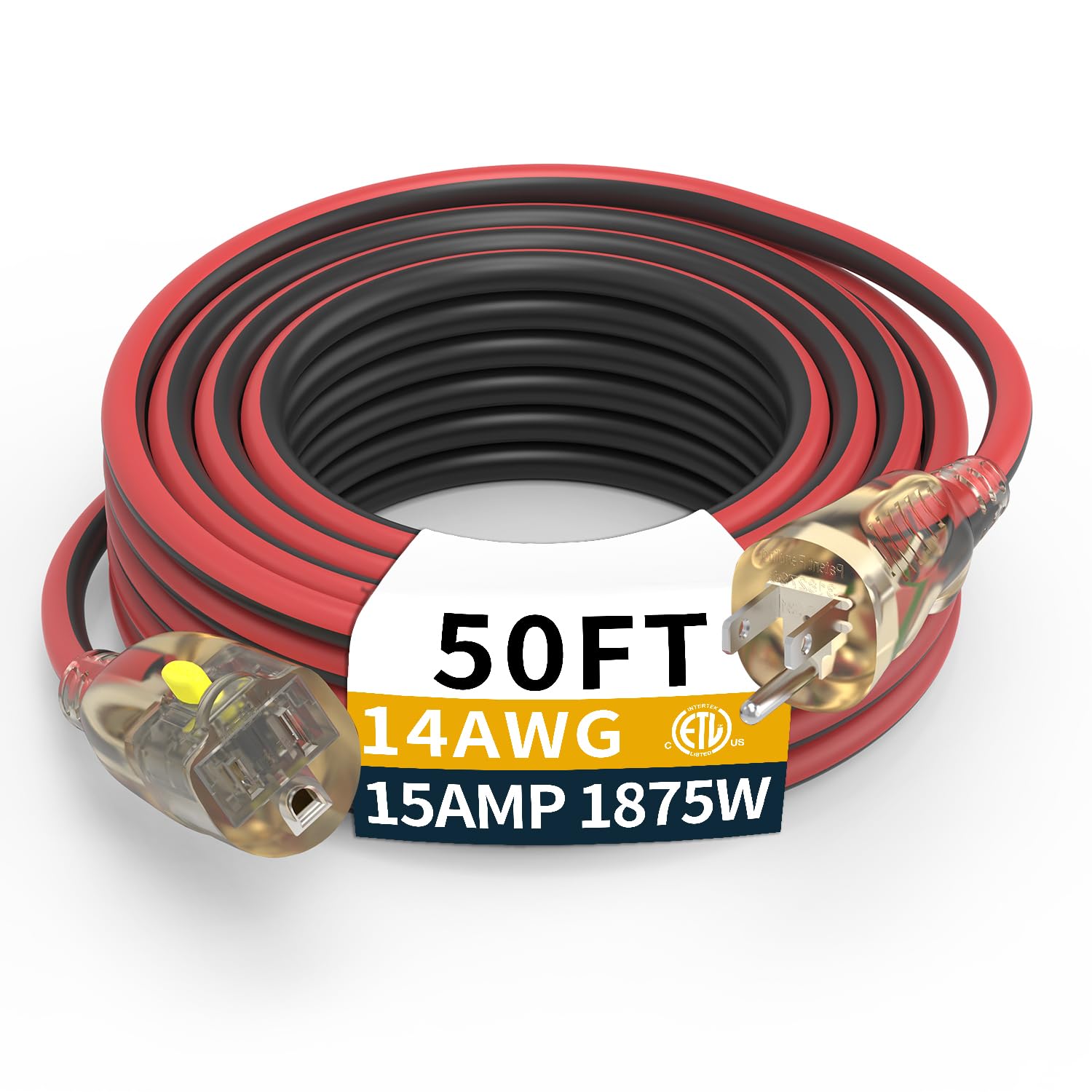 PRIMOWIRE 50ft outdoor extension cord reach for yard tasks.
