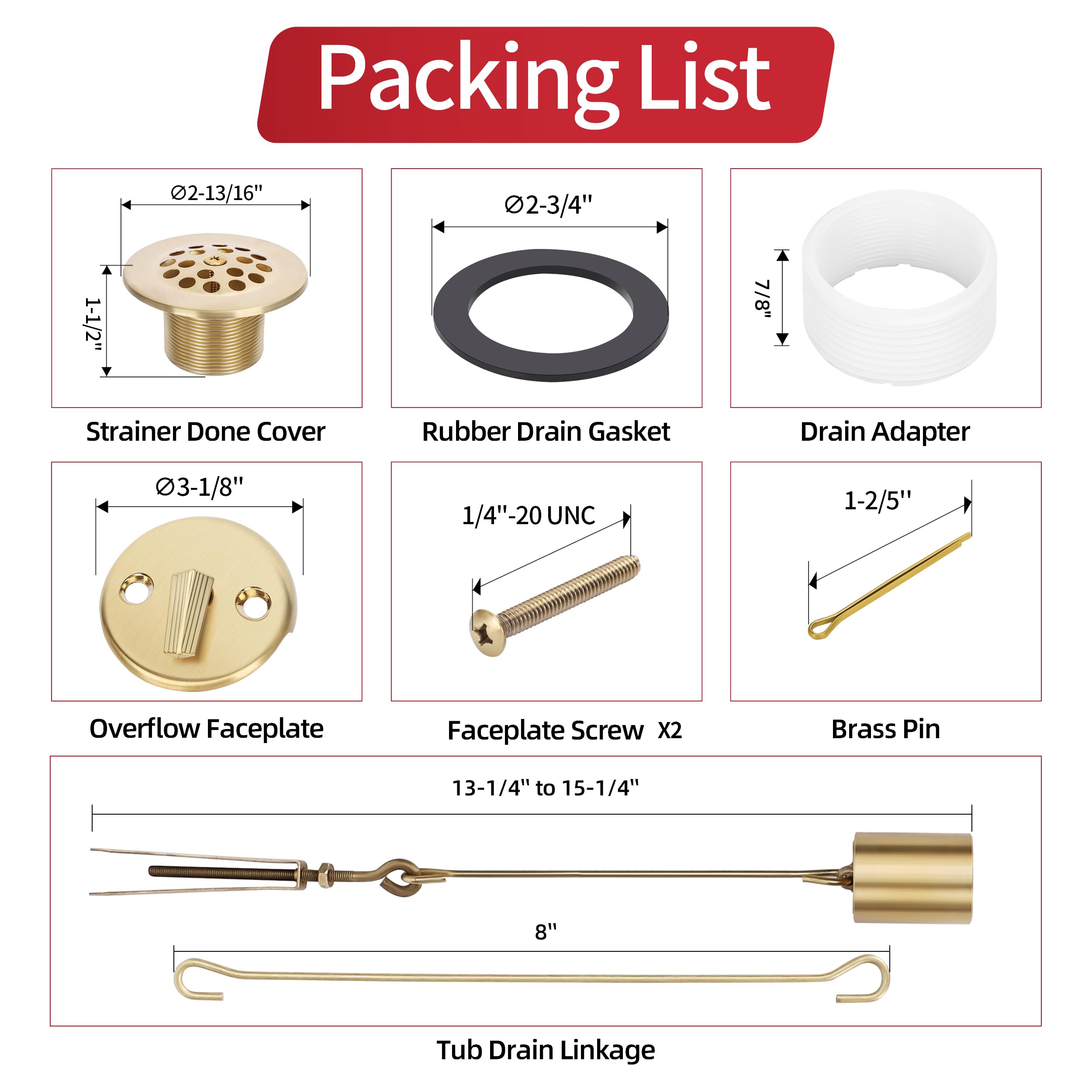 PRIMSOPH all-in-one kit includes drain, linkage, gaskets, and overflow plate.