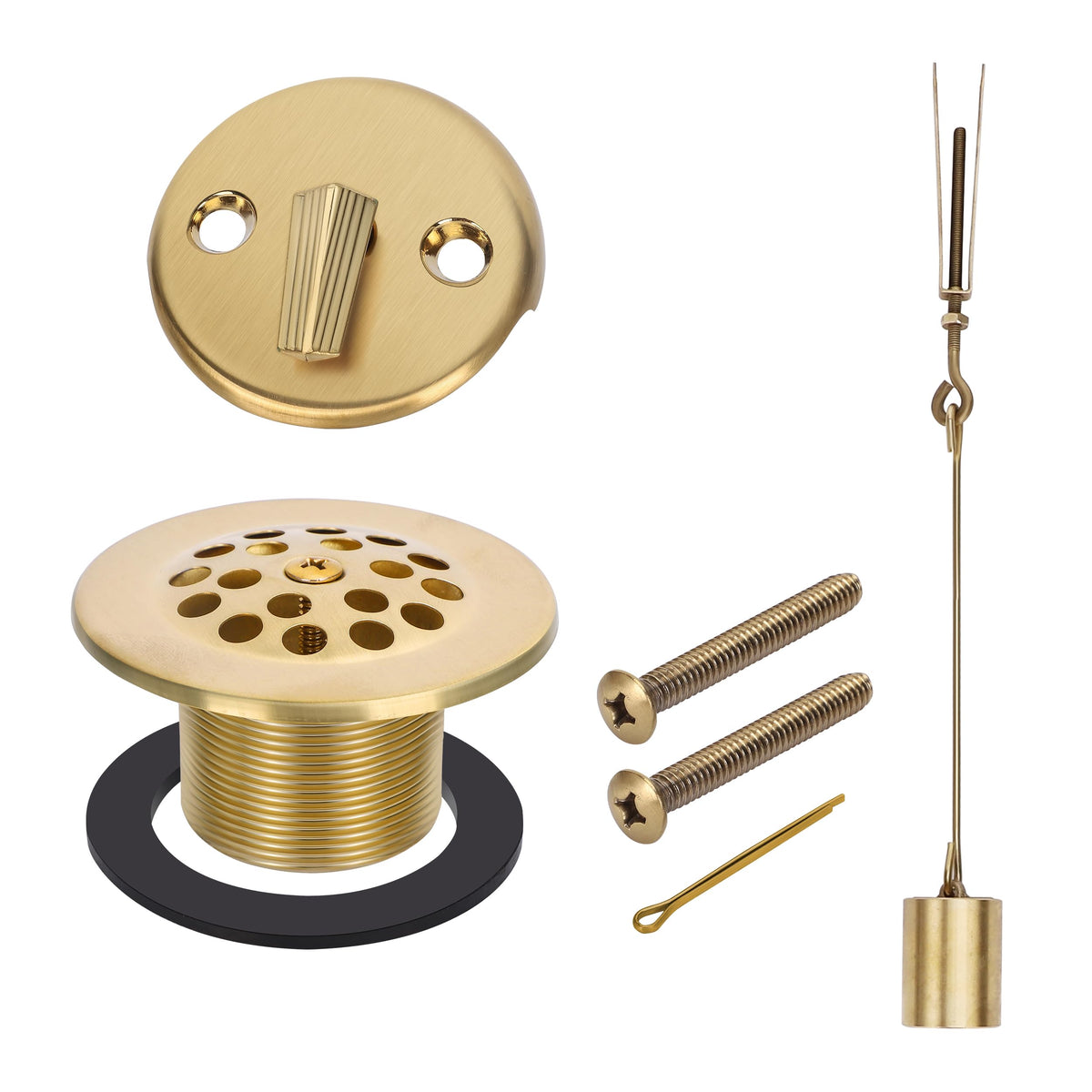 PRIMSOPH trip lever overflow faceplate in brushed gold, easy drain access for daily baths.
