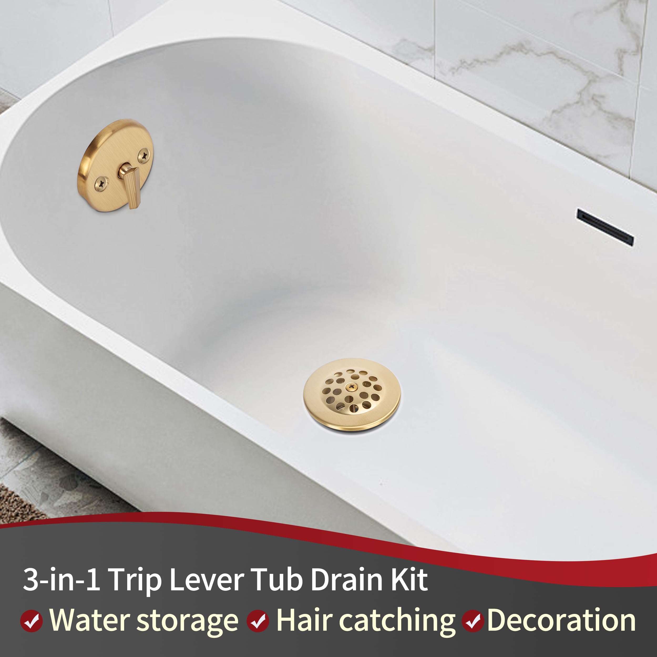 PRIMSOPH universal-fit adapter set supports 1-3/8 and 1-1/2 inch tub elbows.