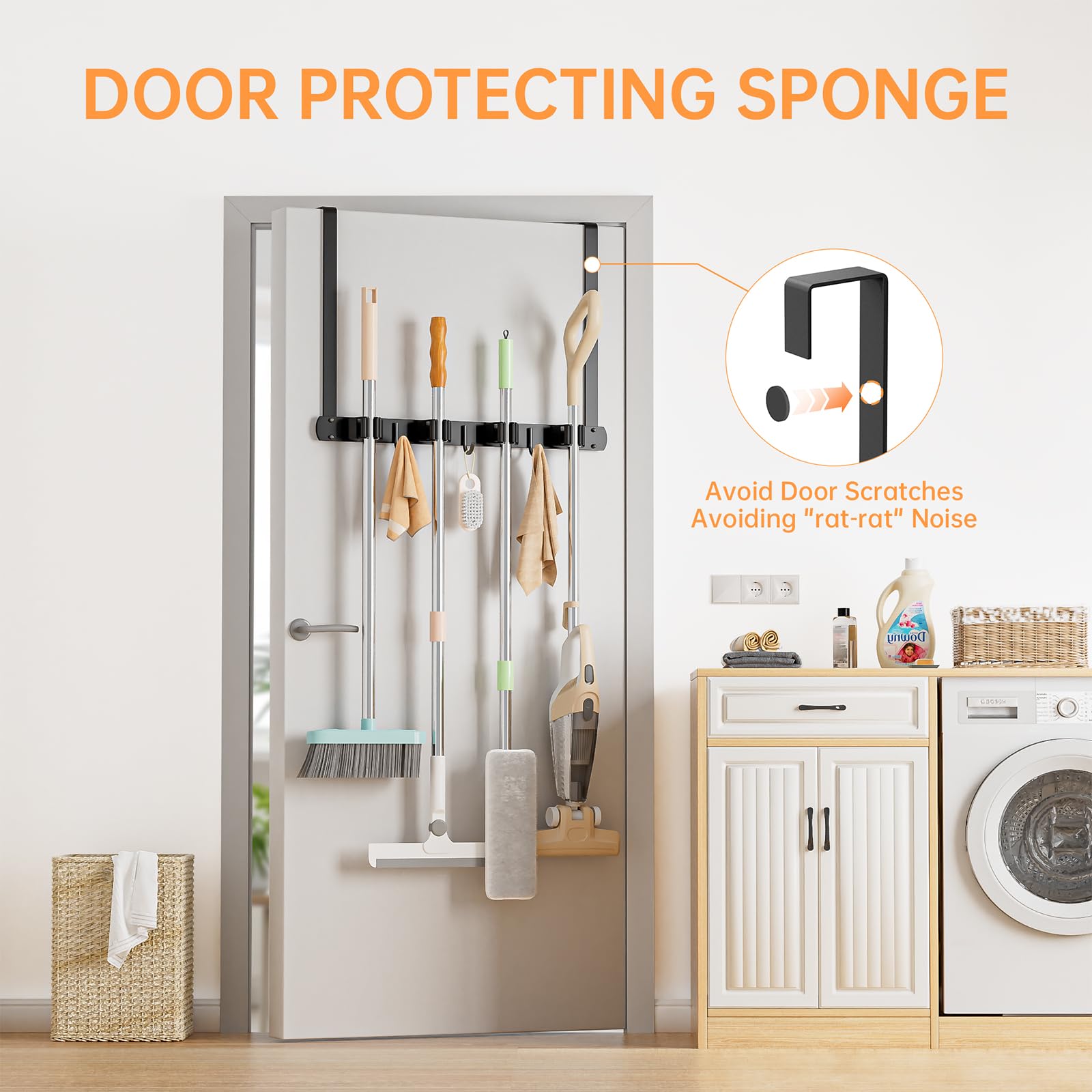 PrimZooty two over-door hooks demonstrating drill-free storage solution