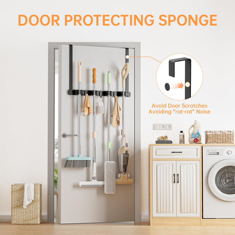 PrimZooty two over-door hooks demonstrating drill-free storage solution