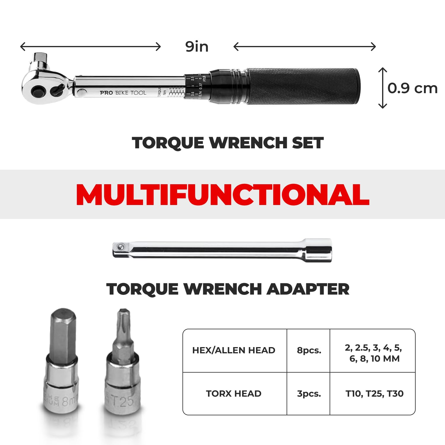 PRO BIKE TOOL hex and Torx bits kit for versatile bike repairs