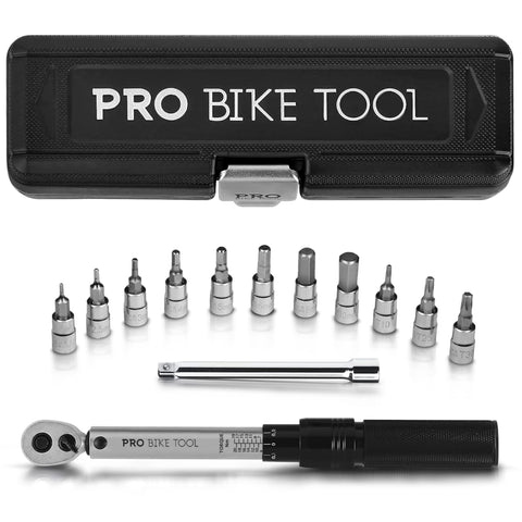 PRO BIKE TOOL torque wrench with 2–20 Nm range and precision adjustment.