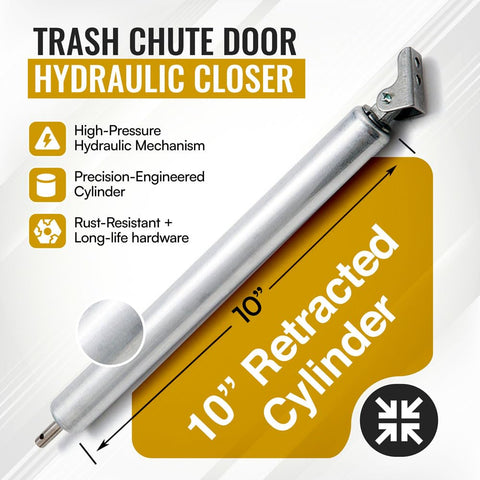 Pro Chutes 10-inch retracted piston highlights quiet, controlled closing.