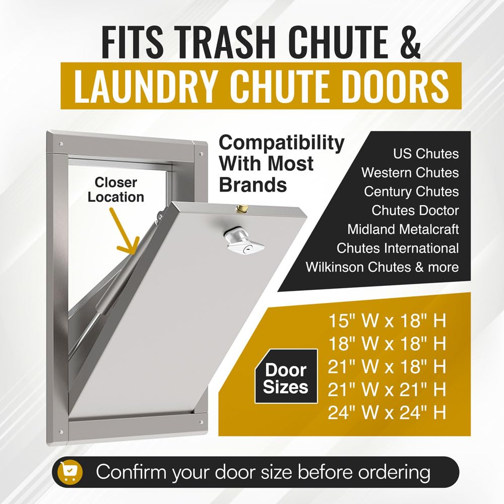 Pro Chutes side hinged door fit shows versatile installation for laundry chutes.