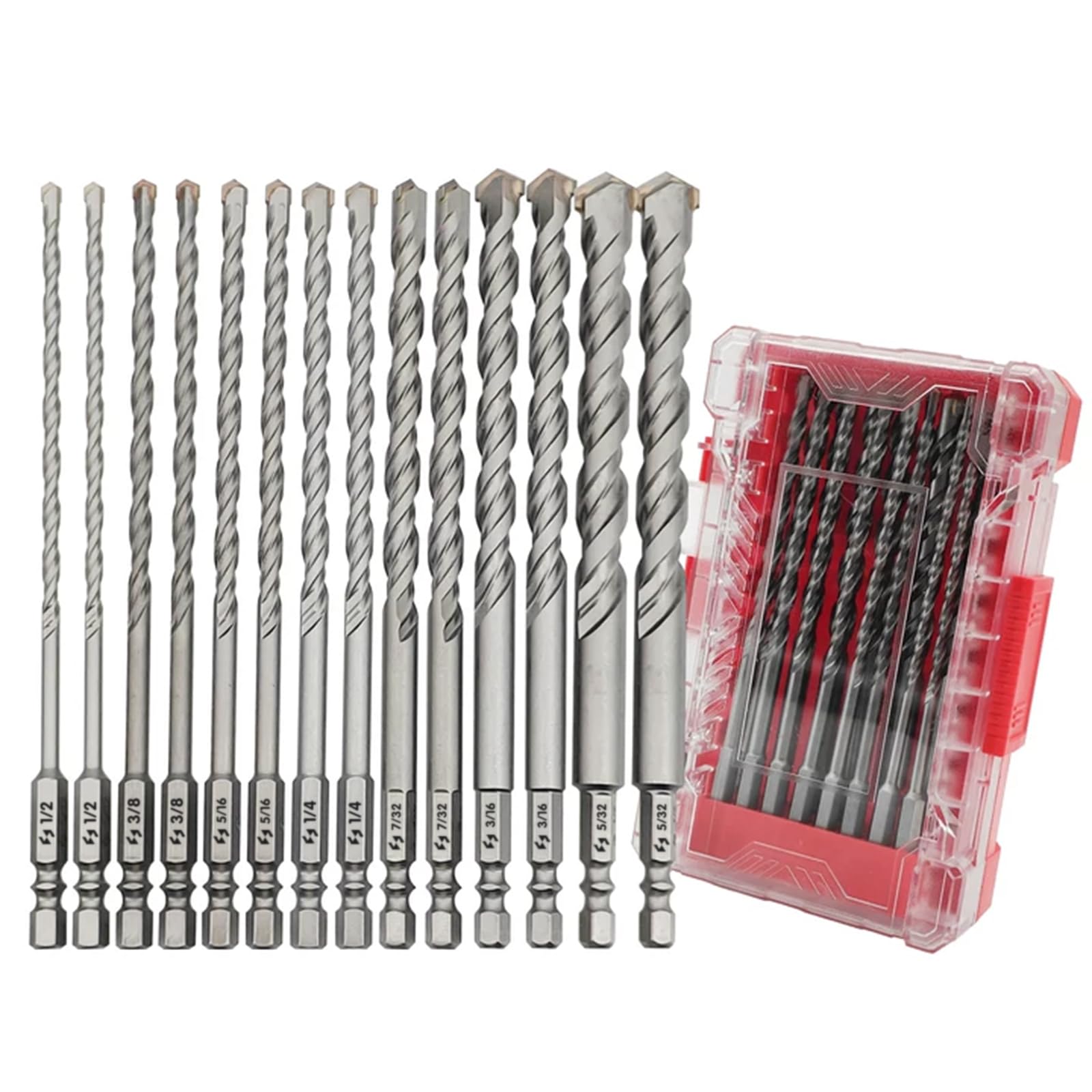 Pro Edge 14-pcs masonry drill bits with storage box for organized on-site drilling