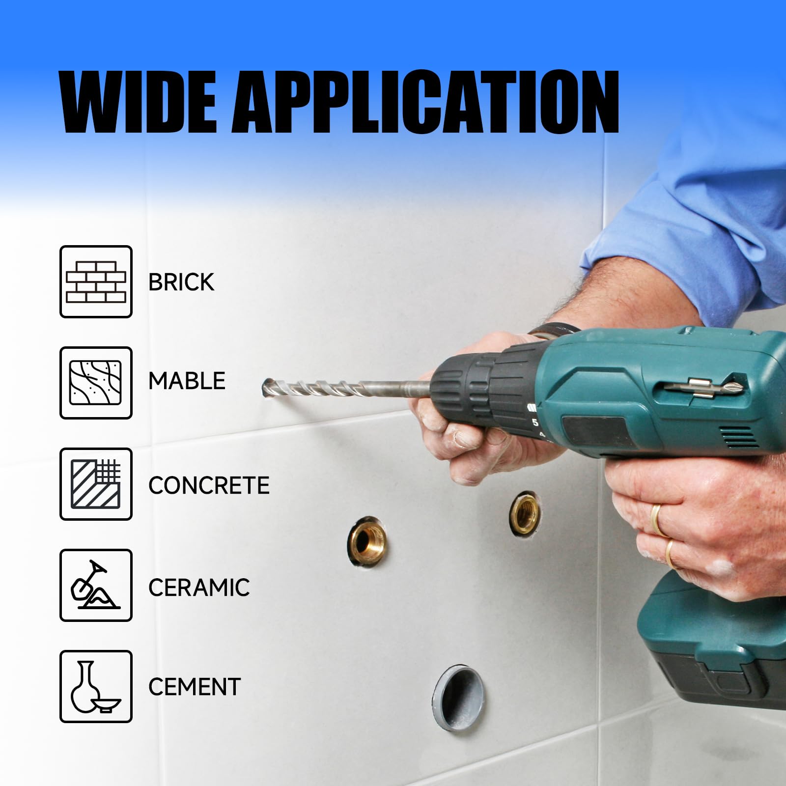 Pro Edge masonry bits drill brick, concrete, tile, and glass for versatile tasks