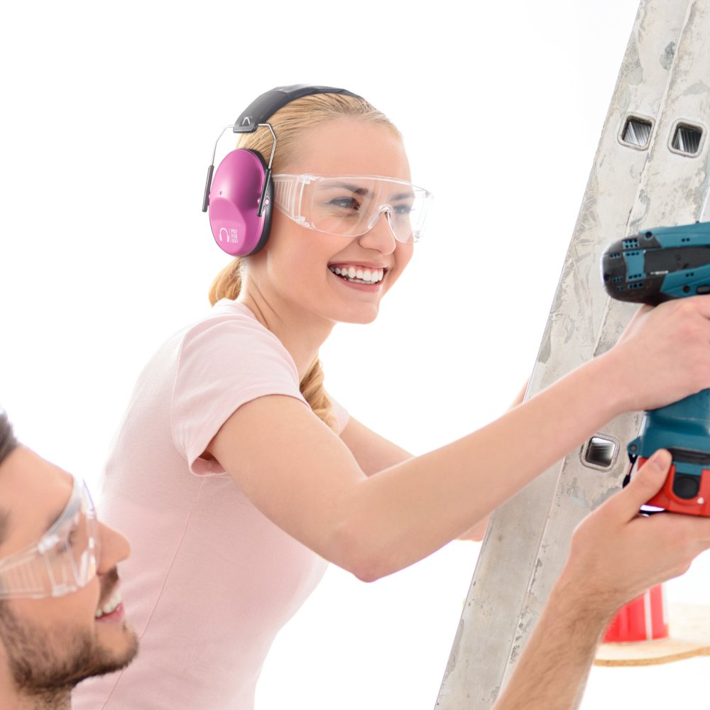 Foldable, travel-ready Pro For Sho pink ear muffs for outdoor adventures