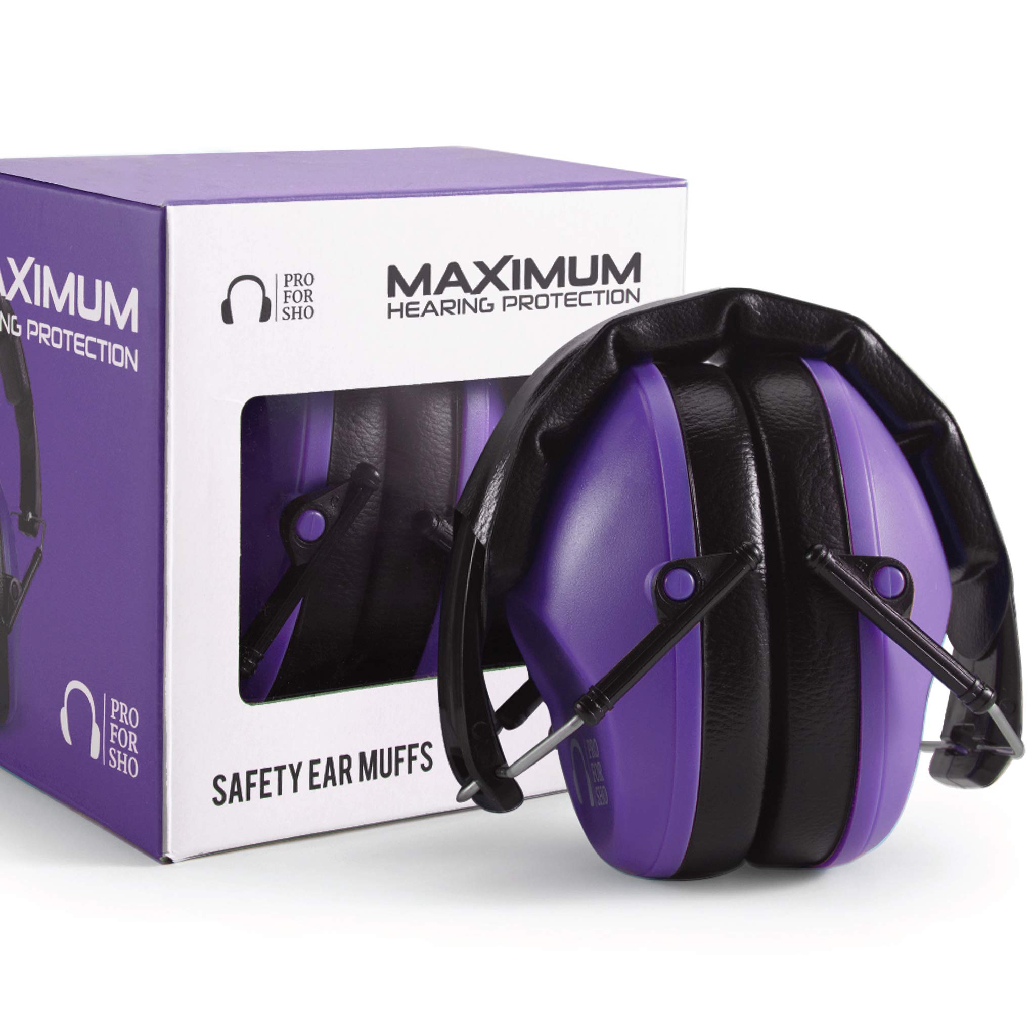 Pro For Sho 34dB NRR ear muffs folded for travel protect ears in loud environments