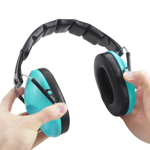 Pro For Sho teal earmuffs ready for travel and on-the-go protection.