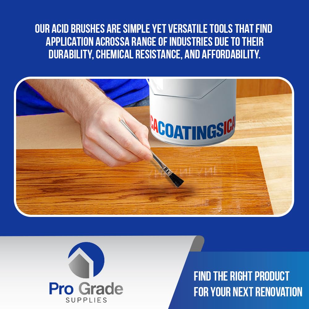 Pro Grade acid brush featuring a 6 inch metal handle for extended reach