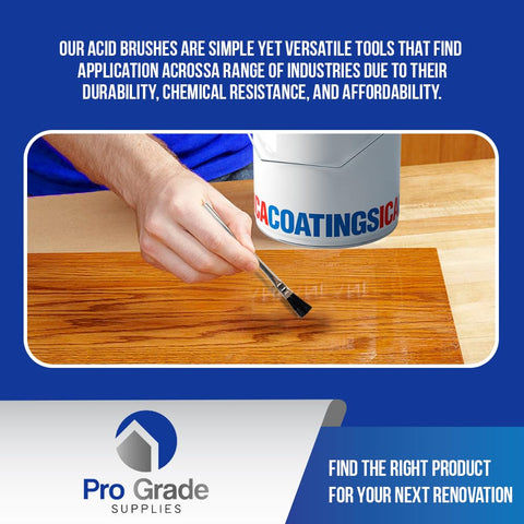 Pro Grade acid brush featuring a 6 inch metal handle for extended reach