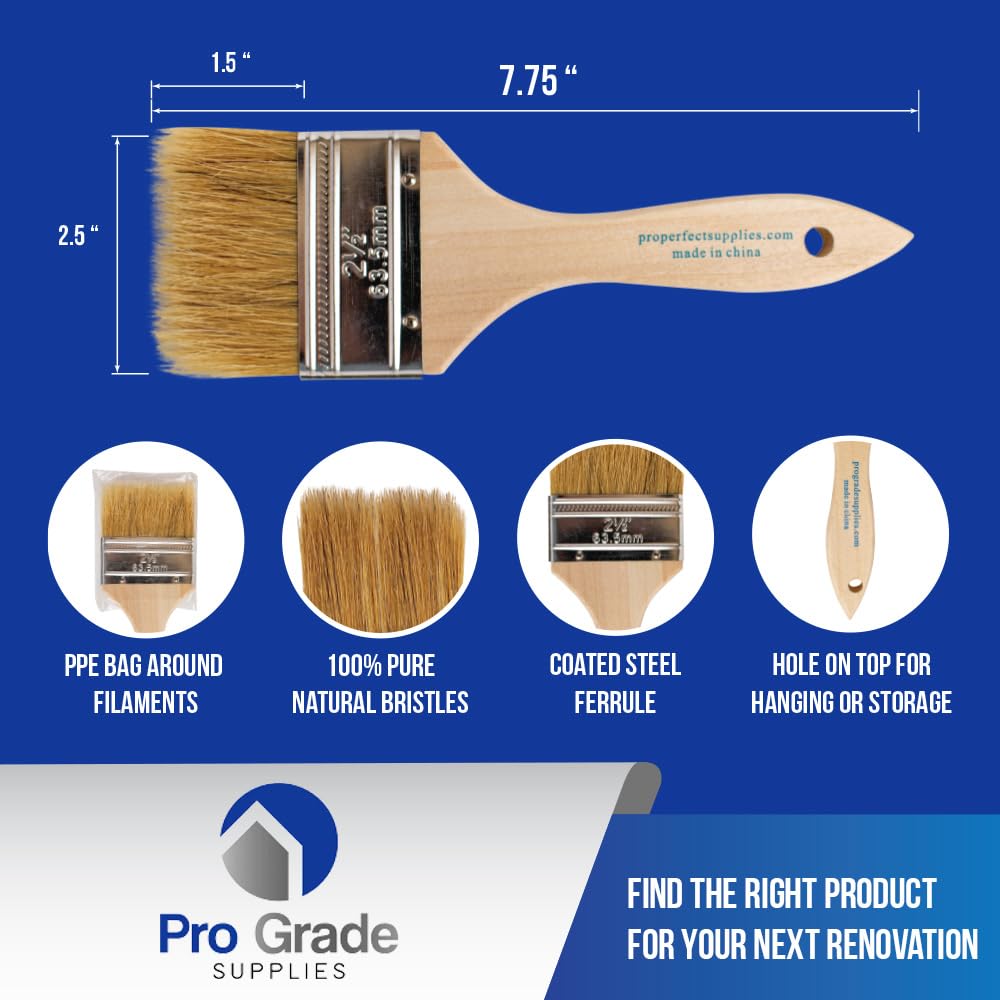 Pro Grade chip brush bristle-detail all-natural bristles for smooth finishes.