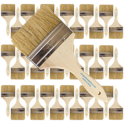 Pro Grade chip brush with 4-inch white bristles for smooth, even coats.