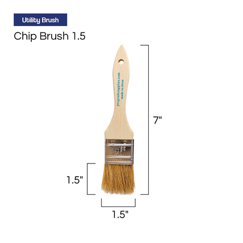Pro Grade disposable wood-handle chip brush for quick cleanup.