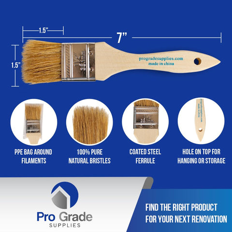 PRO-GRADE chip brush with solid wood handles for durable, long-lasting use.