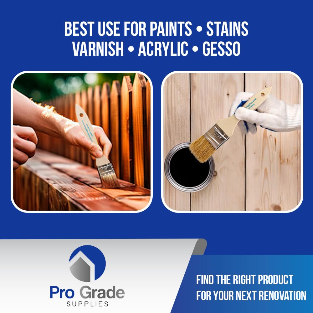 PRO-GRADE chip brush features a square trim for precise edge work.