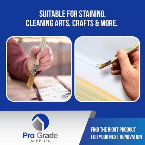 Pro Grade chip brush solid wood handle for comfortable grip