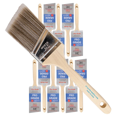 Pro Grade 12-pack angle brushes for trim and walls with smooth edges.