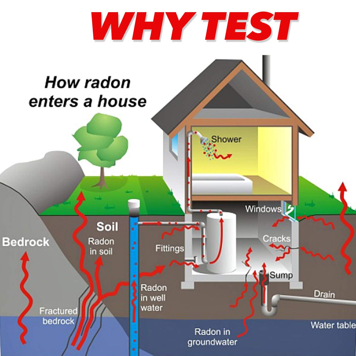 PRO-LAB easy-to-use radon testing kit placed on a counter in a home