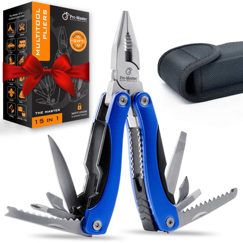 PRO-MASTER SMART & SIMPLE 15in1 multitool in pocket for on-the-go fixes.