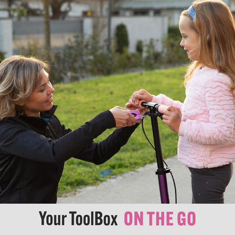 PRO-MASTER Smart & Simple pink 15-in-1 multitool carrying case keeps tools protected.
