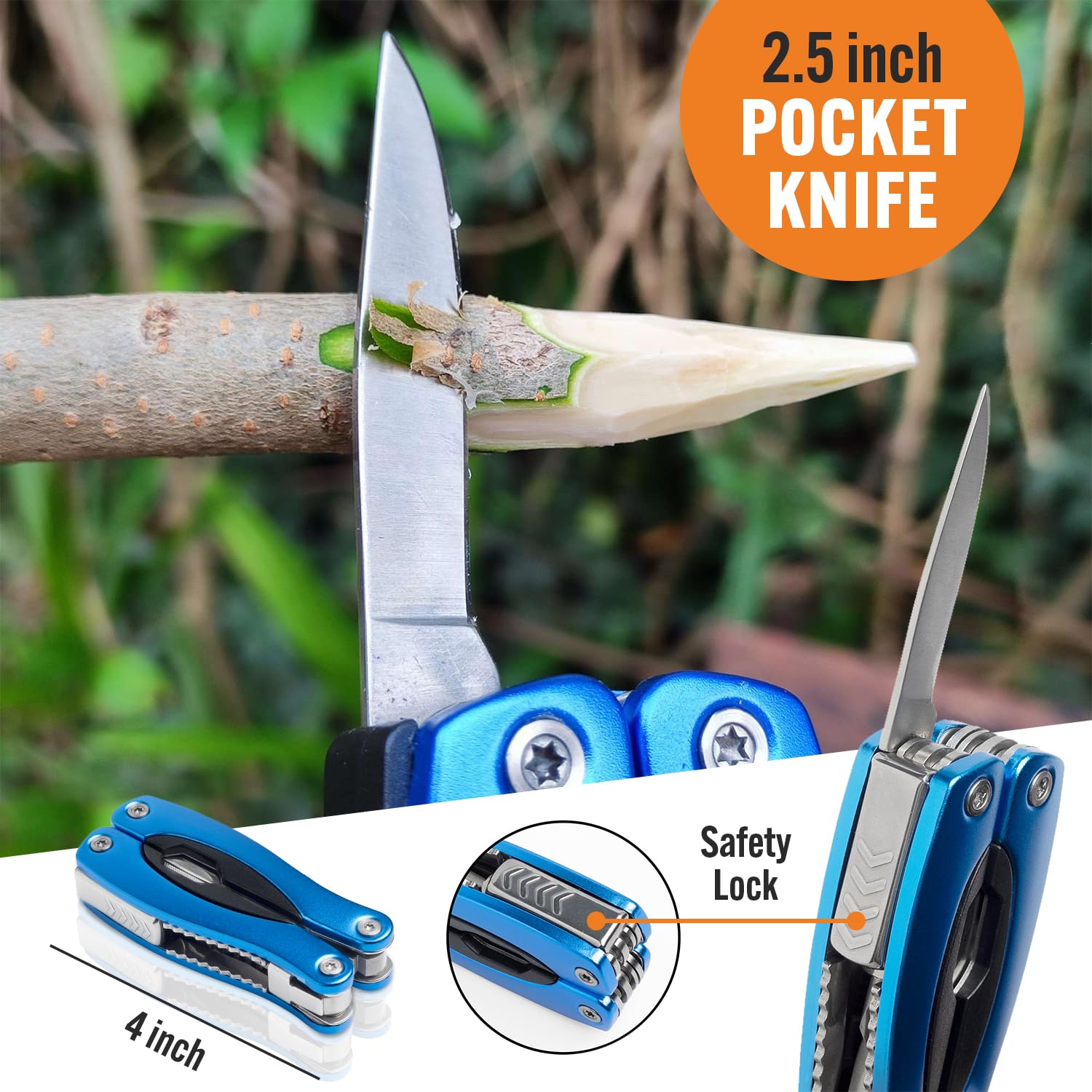 PRO-MASTER SMART & SIMPLE stainless steel knife and pliers for durable tasks.
