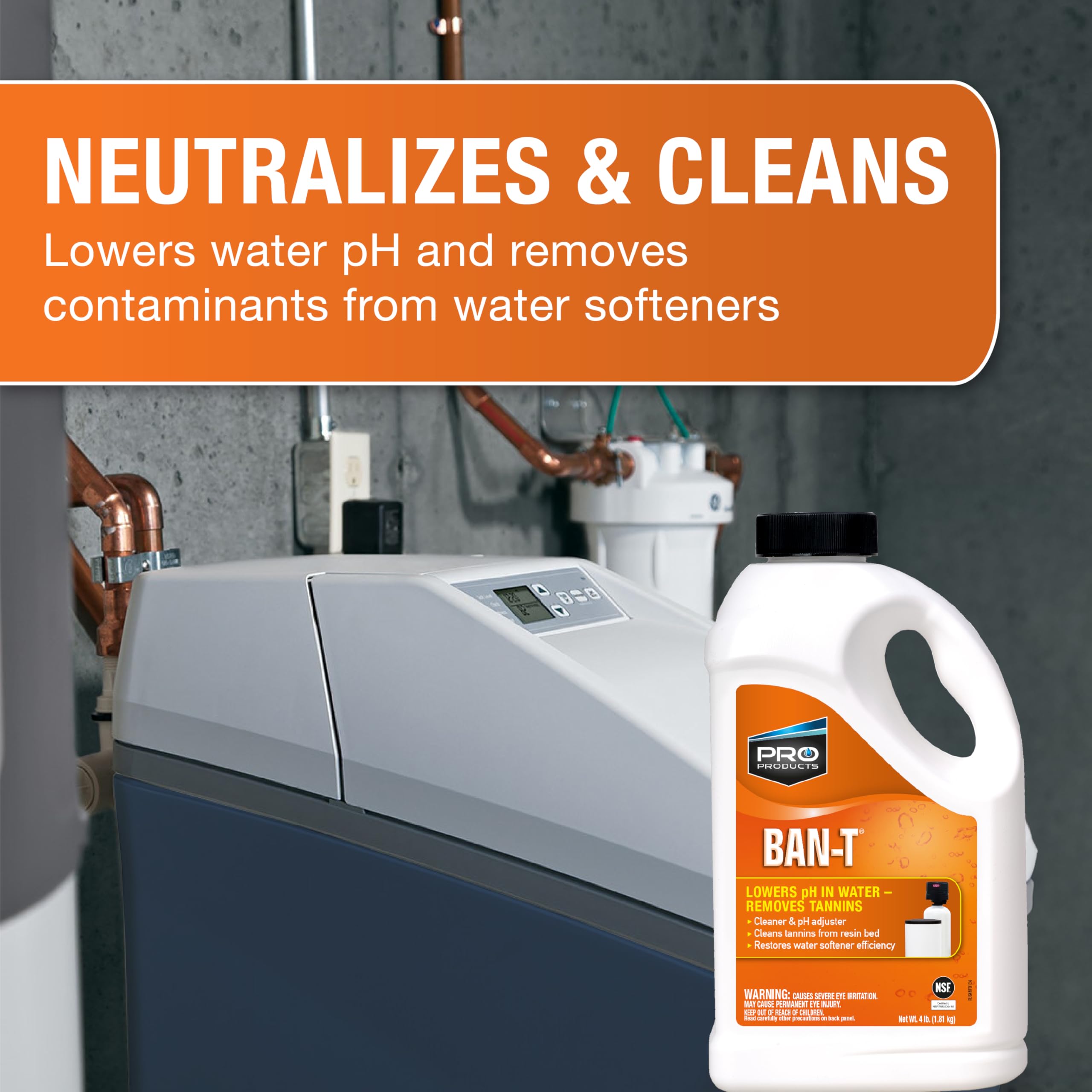 Ban-T helps preserve the resin bed during routine water softener maintenance.