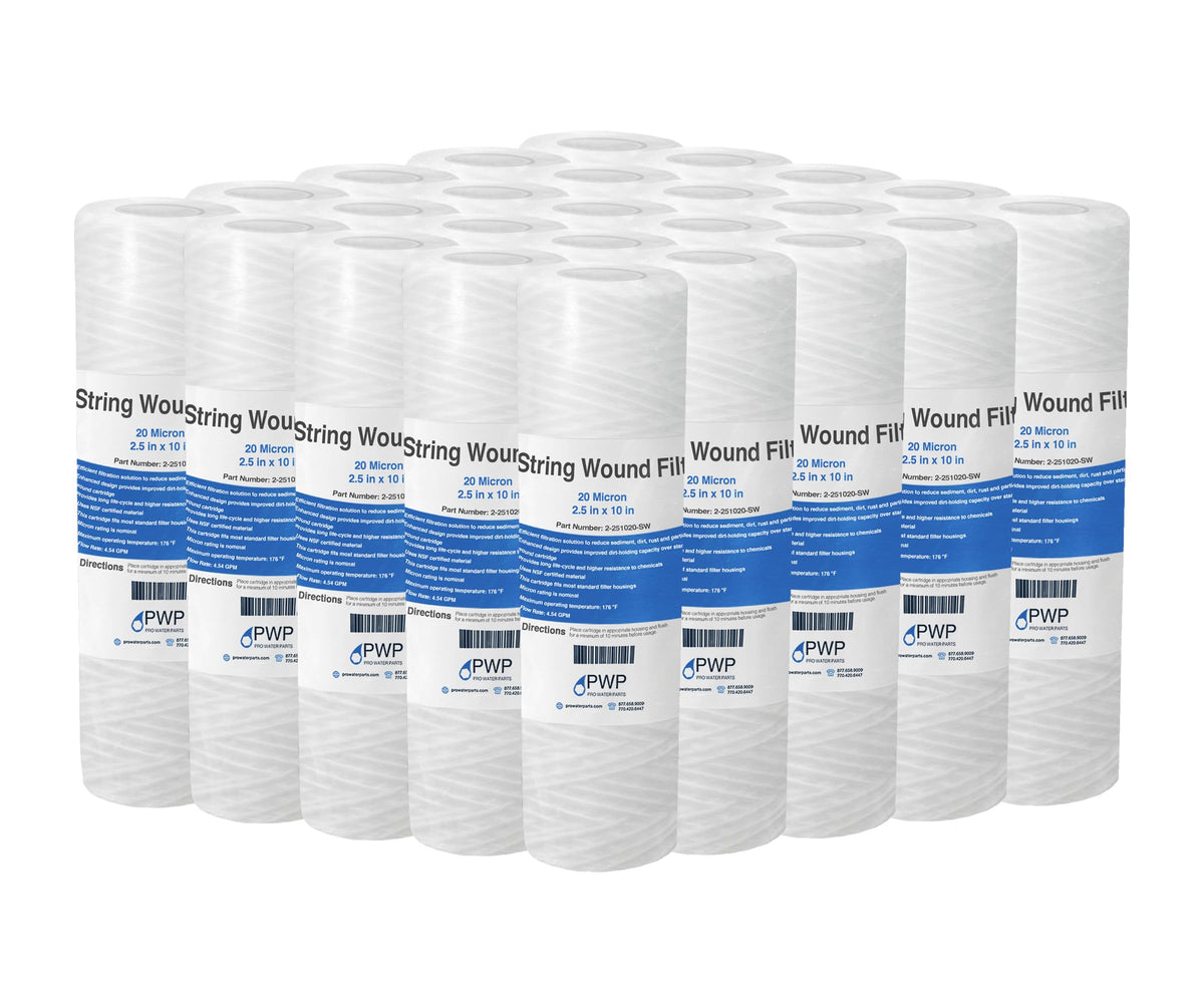 Pro Water Parts sediment wound filter 2.5x10 front view reduces sediment for clearer water